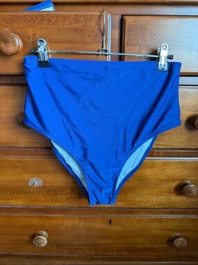 CUPSHE High-Waist Royal Blue Bikini Bottom